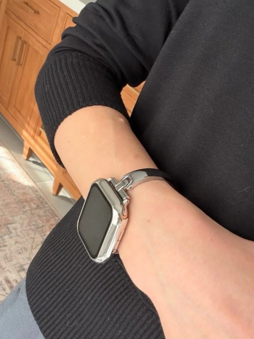 Silver Apple Watch band 42mm 44mm 45mm 46mm